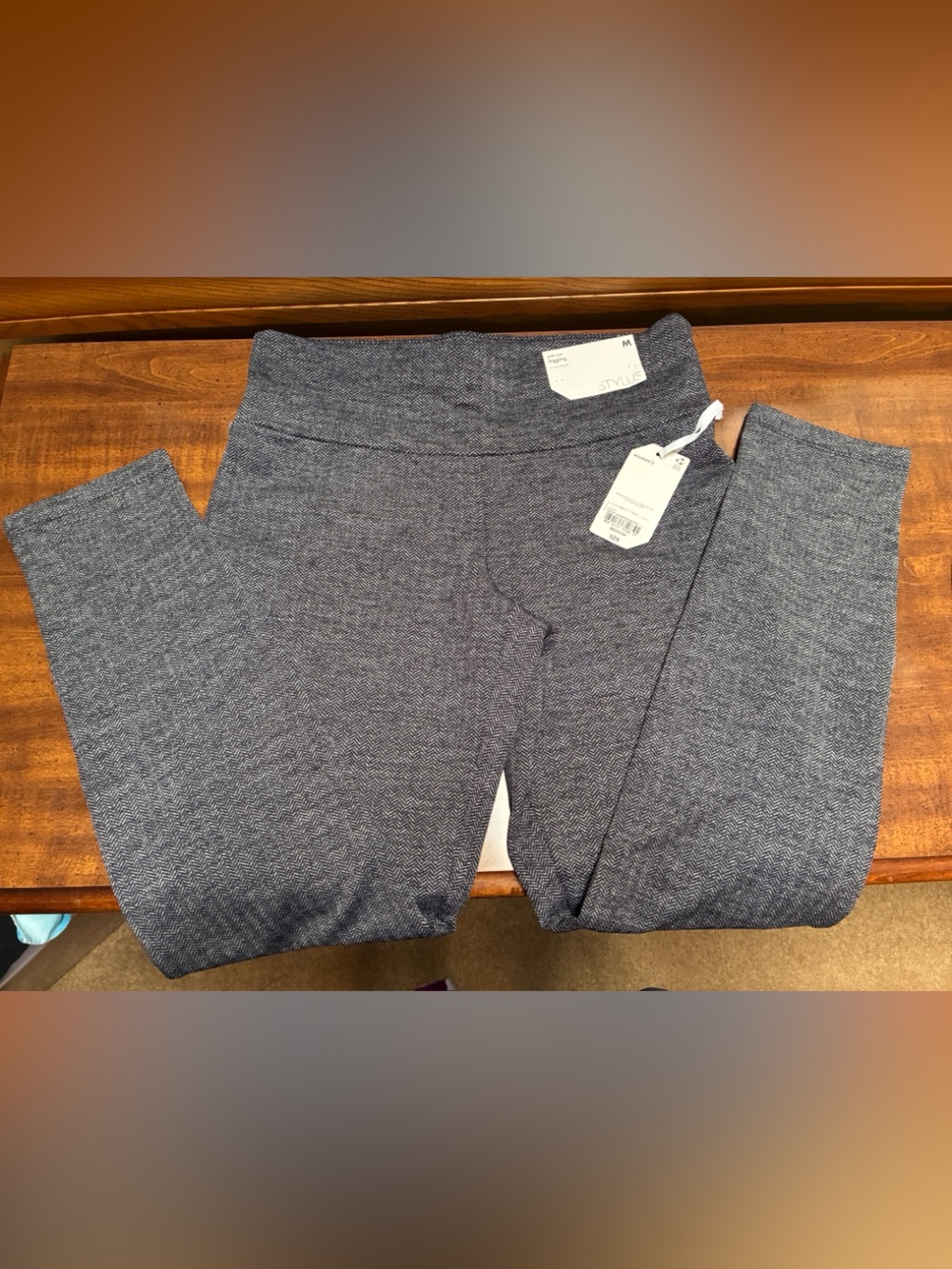 Cozy Herringbone Knit Lounge Pants - Gray
